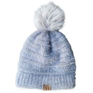 Vi Women's Fuzzy Warm Knit Soft Pom Pom Fleece Winter Beanie